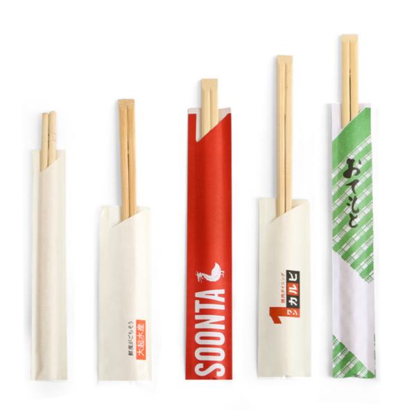 Half paper wrapped bamboo tensoge chopstick 